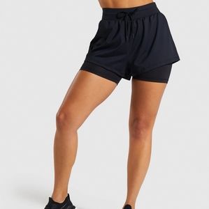 Gymshark Lustre 2 in 1 Shorts S Black